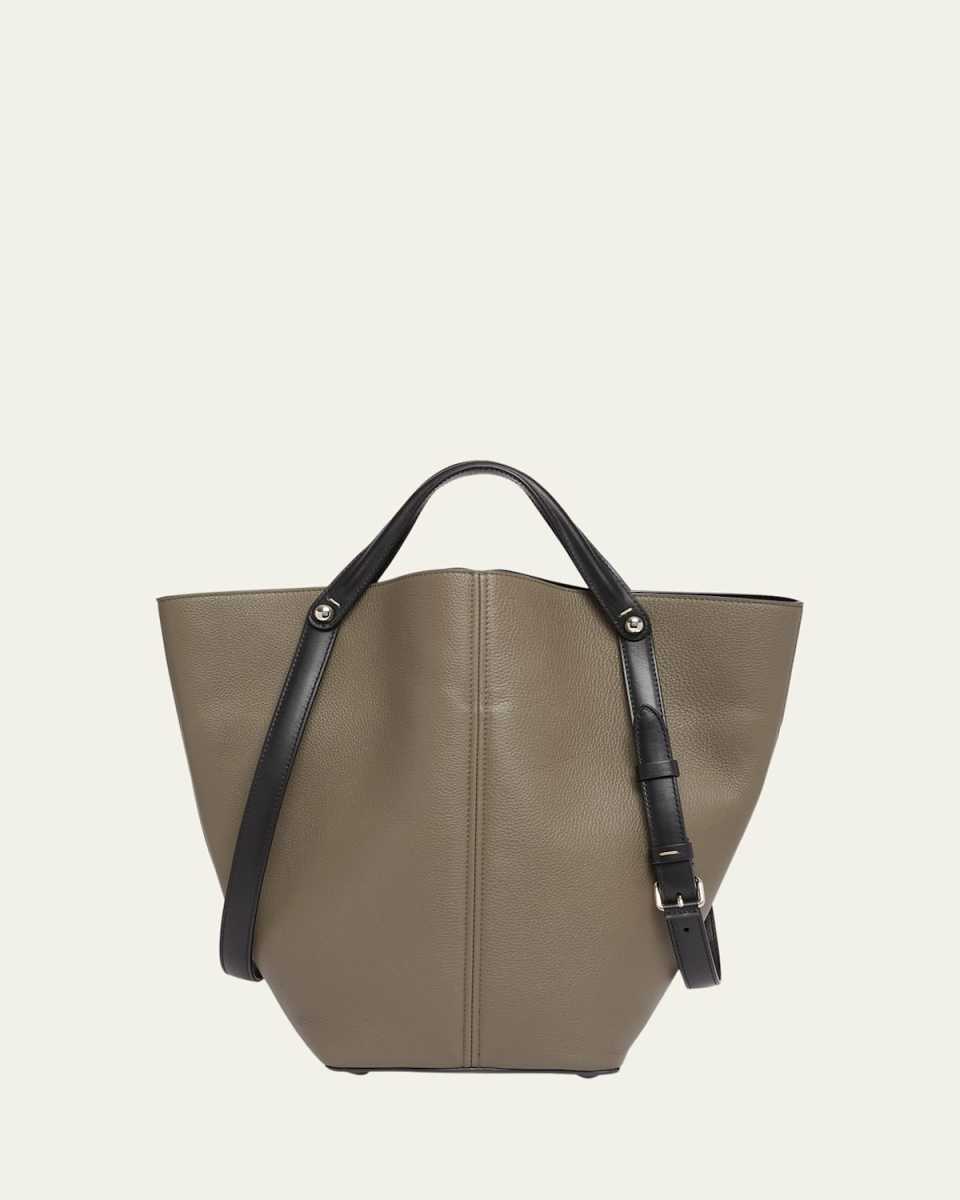 Medium Leather Shopper Tote Bag